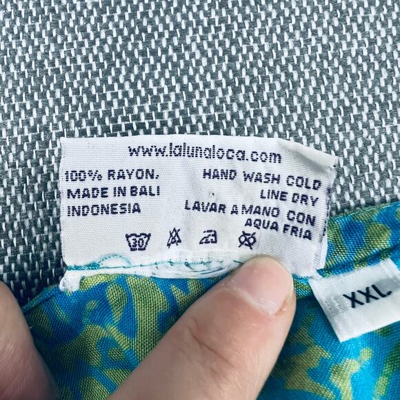 La Luna Loca Womens Loose Fit Blue Tie Dye 100% Rayon Midi Dress Pockets SizeXXL - Picture 4 of 9